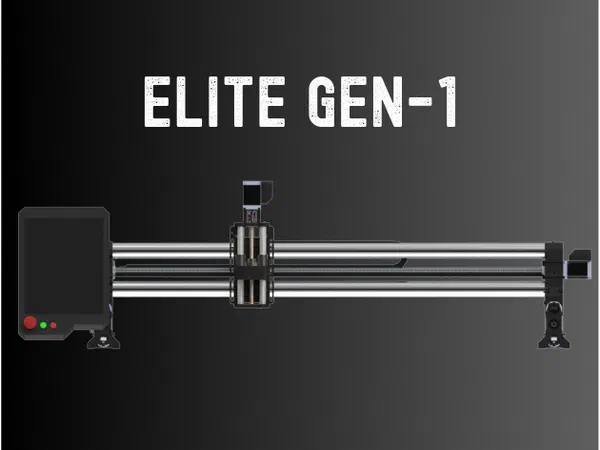 A Onefinity Elite Series CNC router with black anodised rails.
